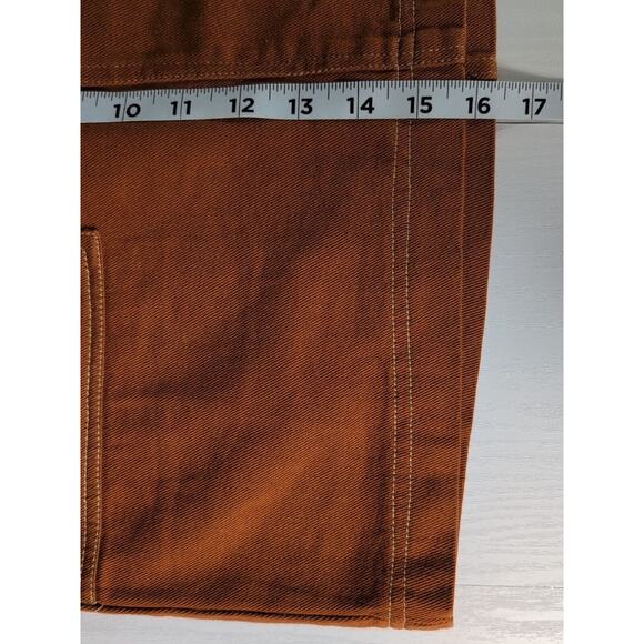 Sofi Angel Women's Mini Skirt Denim Burnt Orange Zip Fly Pockets Cotton Medium - Picture 9 of 10